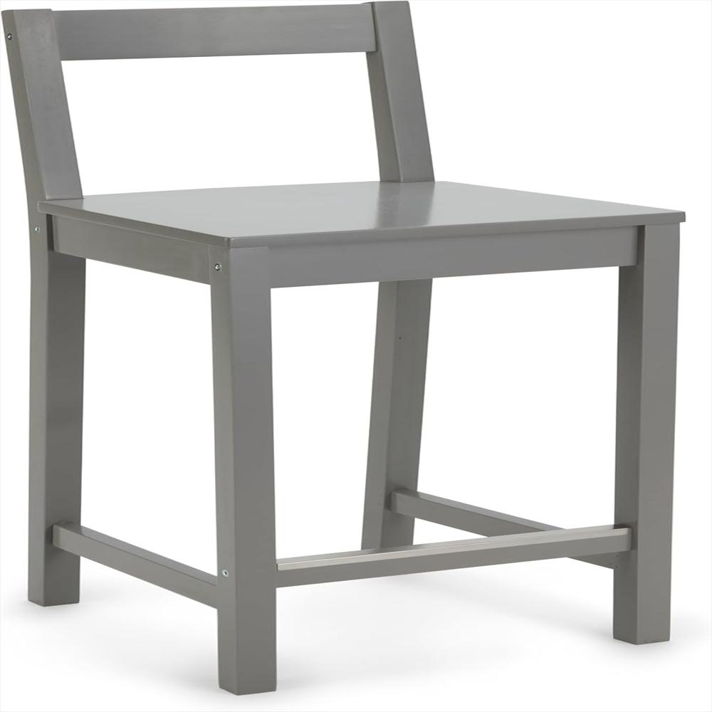 Taburete Amazon Basics Madera De Goma 24 Pulgadas Respaldo Gris 1 Unidad img #1