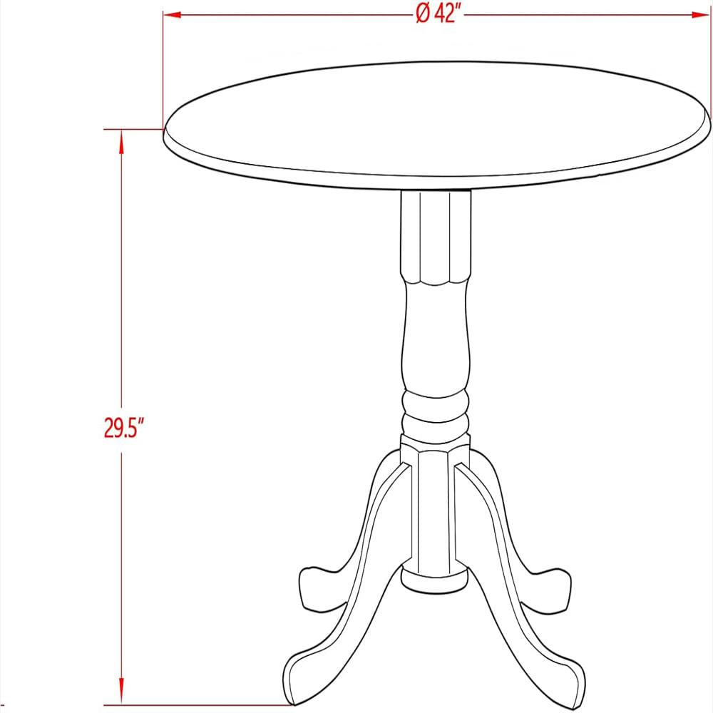 Mesa Comedor East West Furniture Madera Diseño Pedestal Color Textura Madera 120 Cm img #3