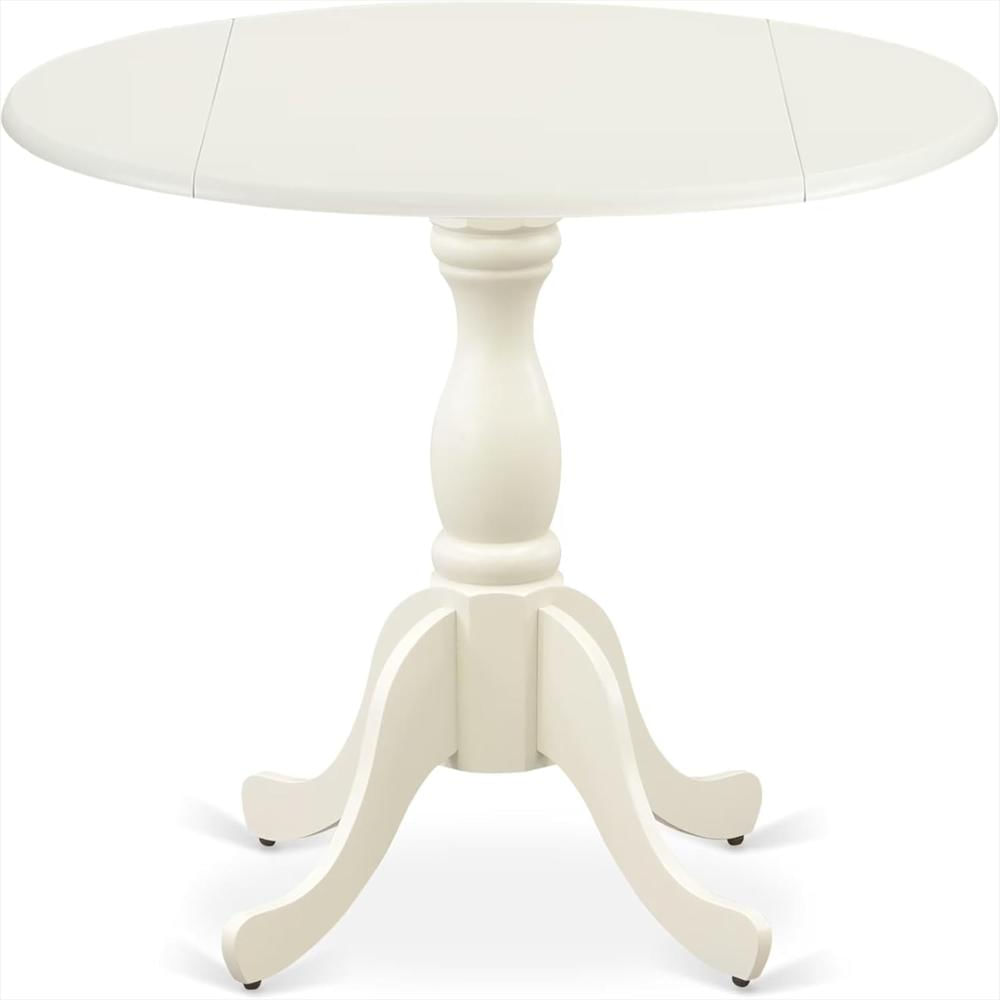 Mesa De Comedor East West Furniture Redonda Madera Maciza 107 Cm Color Negro Y Cereza img #5