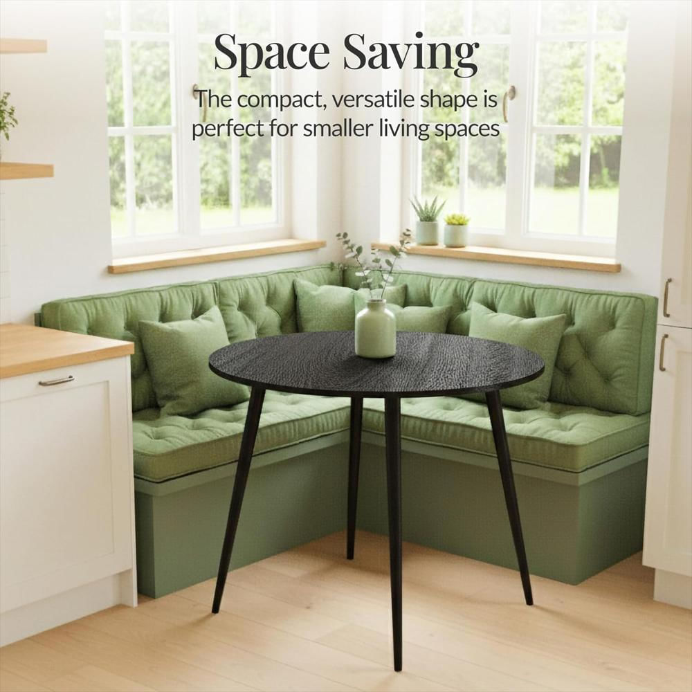 Mesa Redonda Best Choice Products 90 Cm Acero Madera Moderna Para 4 Personas img #4