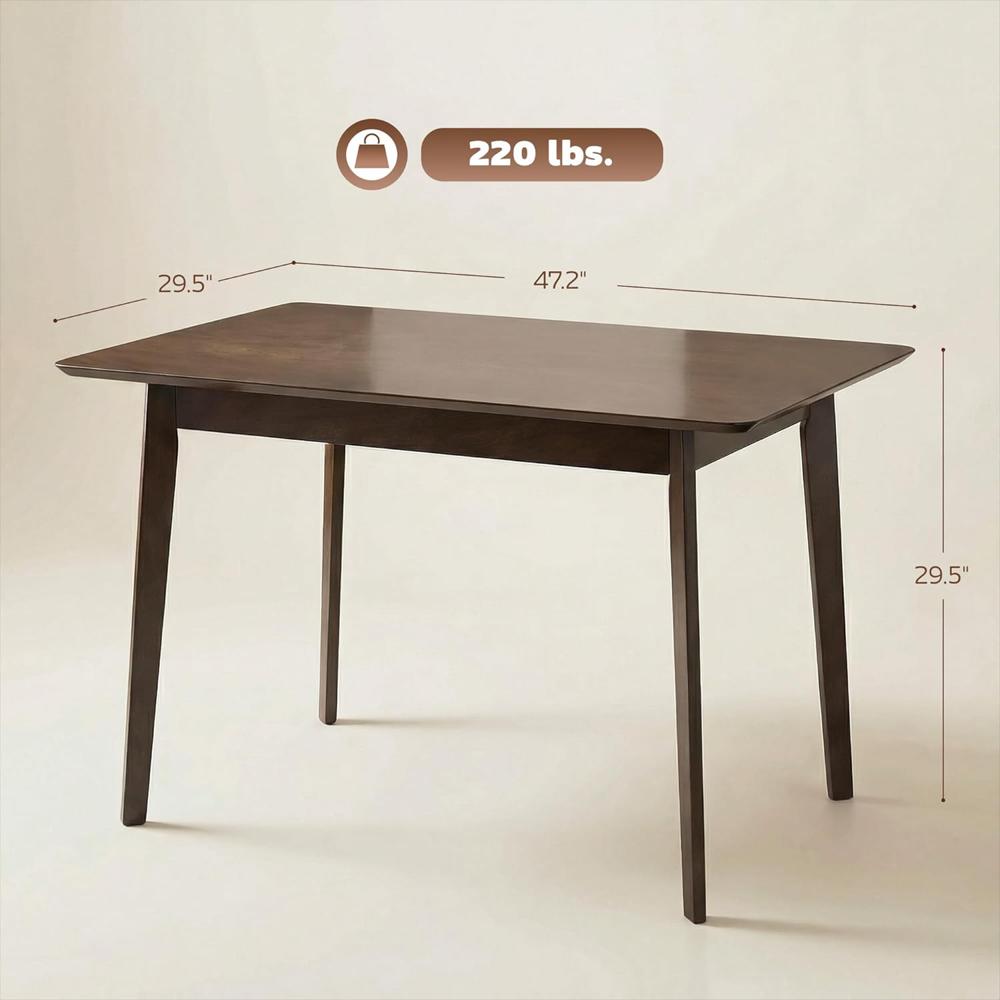 Mesa De Comedor Homcom Rectangular 120 Cm Madera Caucho Caoba Oscura Para 4 Personas img #3