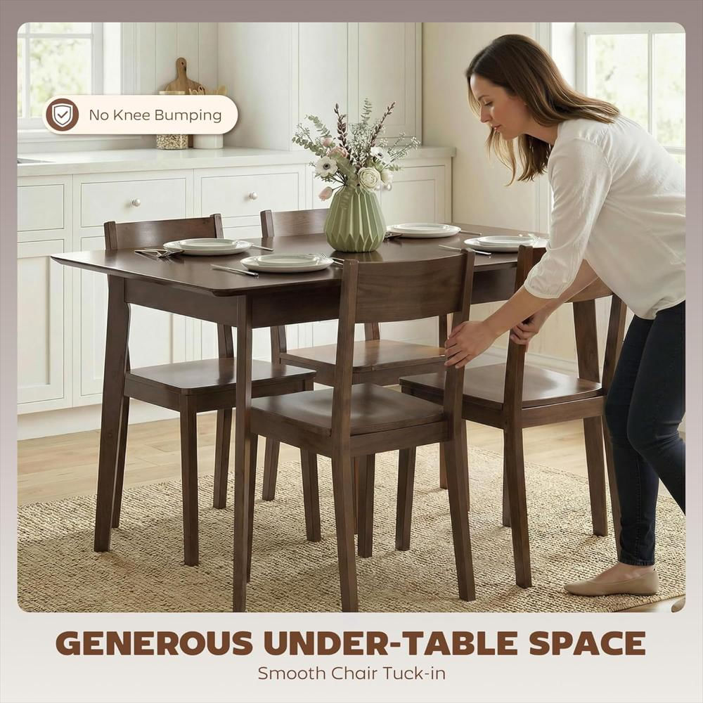 Mesa De Comedor Homcom Rectangular 120 Cm Madera Caucho Caoba Oscura Para 4 Personas img #5