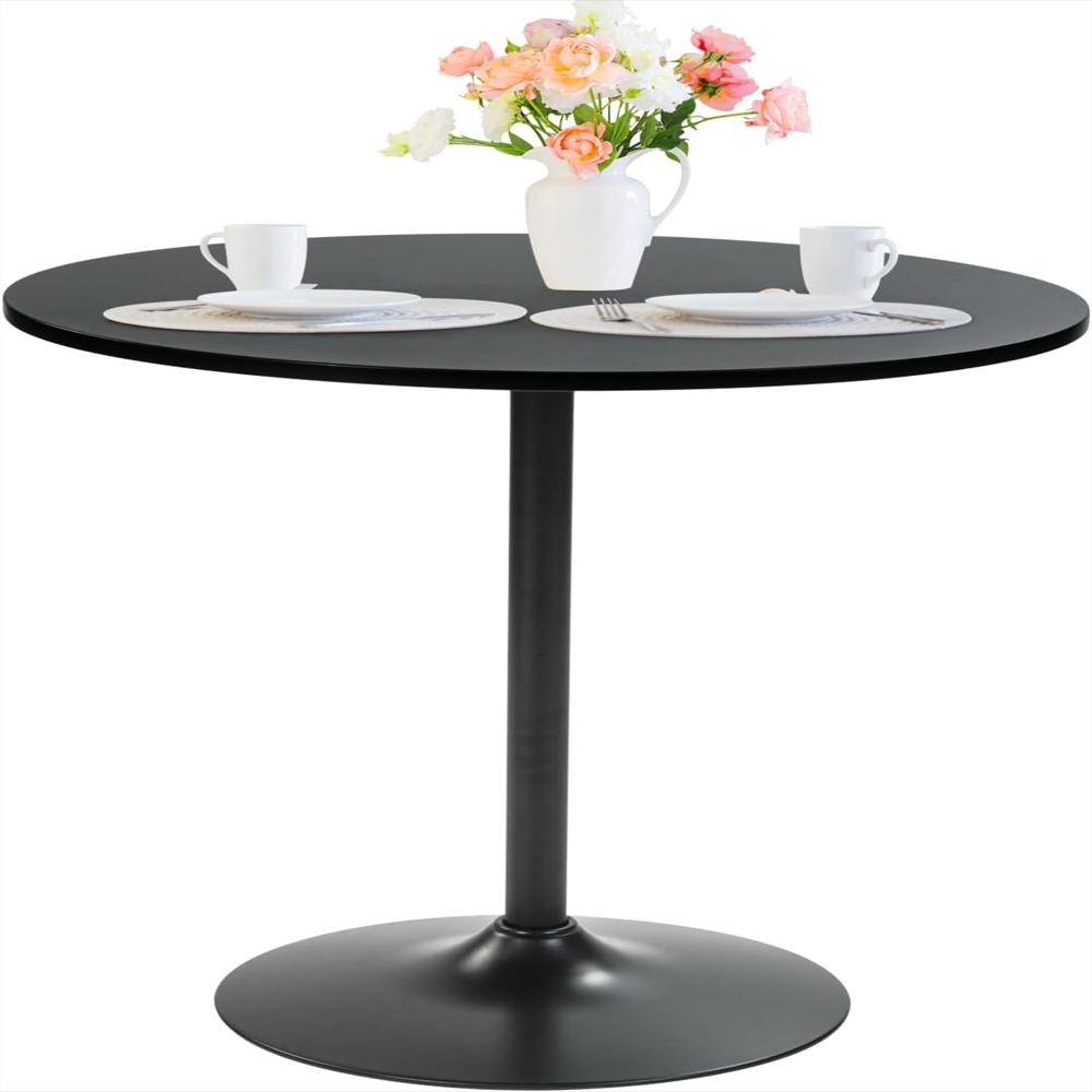 Mesa De Comedor Furniturer Redonda 80 Cm Color Negro Base Pedestal Para 2 4 Personas img #1