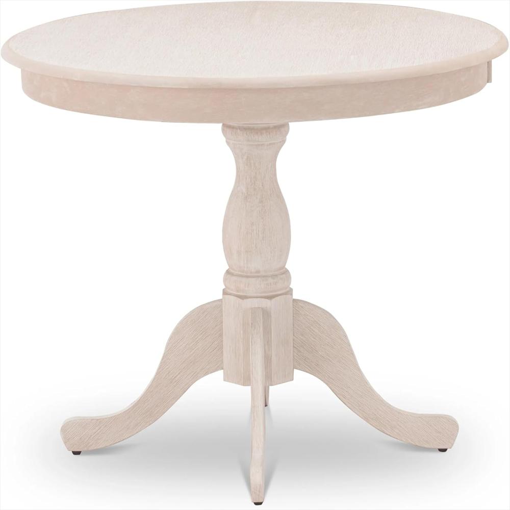 Mesa Comedor East West Furniture Redonda Pedestal Crema De Mantequilla 91 Cm img #4