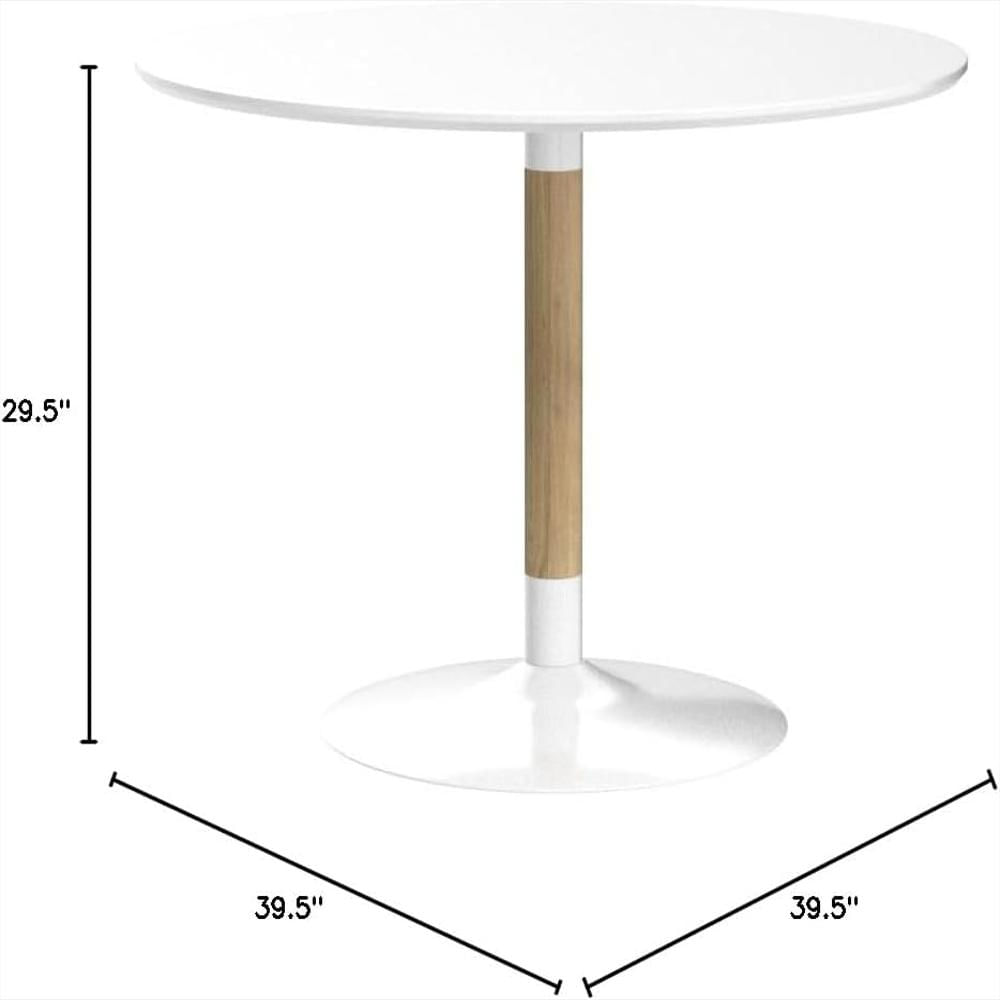 Mesa Redonda Modway 102 Cm Color Blanco Moderna Para Cocina Y Comedor img #3