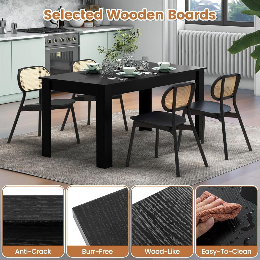 Mesa De Comedor Giantex Rectangular 160 Cm Madera Estable Para 6 Personas img #4
