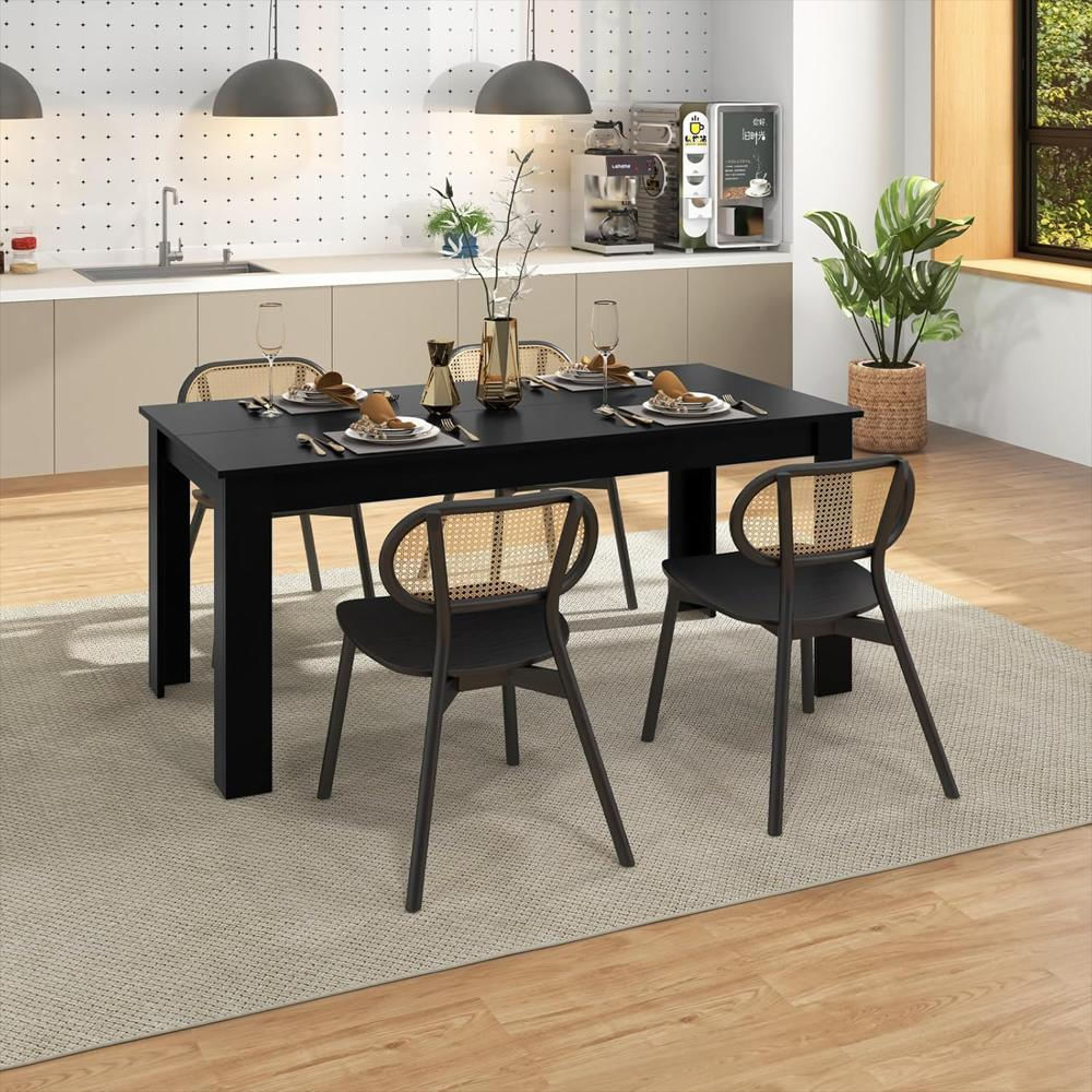 Mesa De Comedor Giantex Rectangular 160 Cm Madera Estable Para 6 Personas img #5