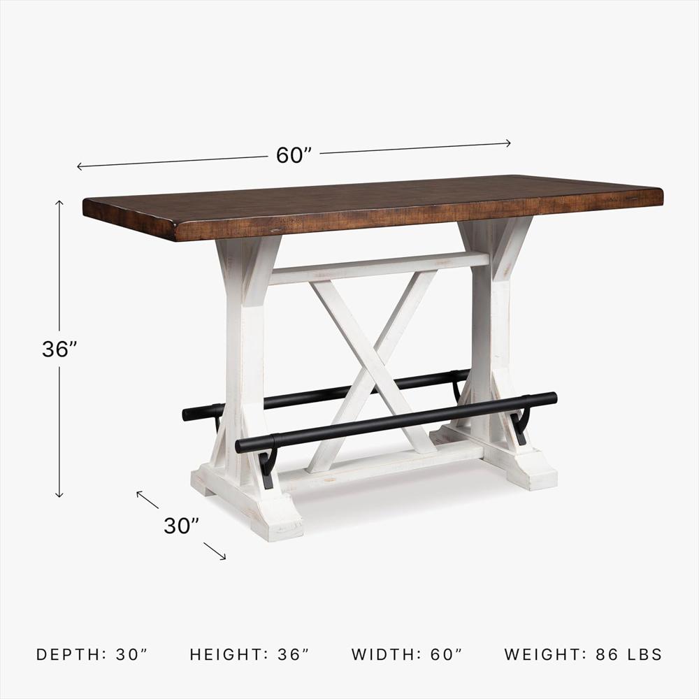 Mesa De Comedor Signature Design By Ashley Rústica De Madera 91.44 Cm Color Marrón Y Blanco img #3