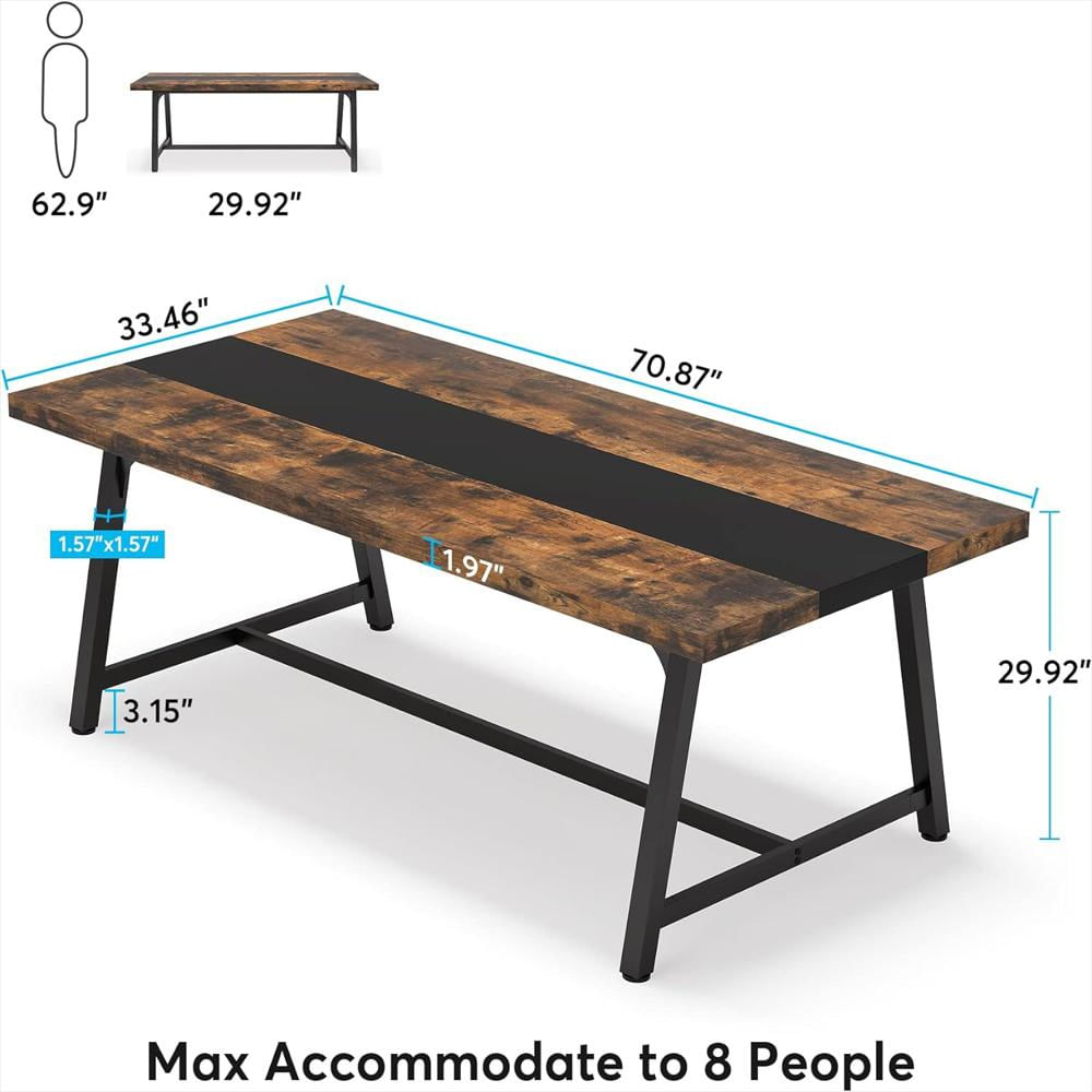 Mesa De Comedor Little Tree Madera 8 Personas Rectangular Marrón 180 Cm img #3