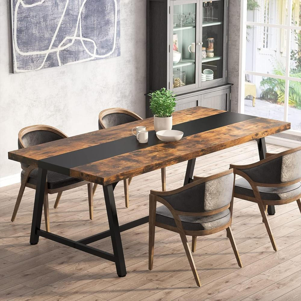 Mesa De Comedor Little Tree Madera 8 Personas Rectangular Marrón 180 Cm img #5