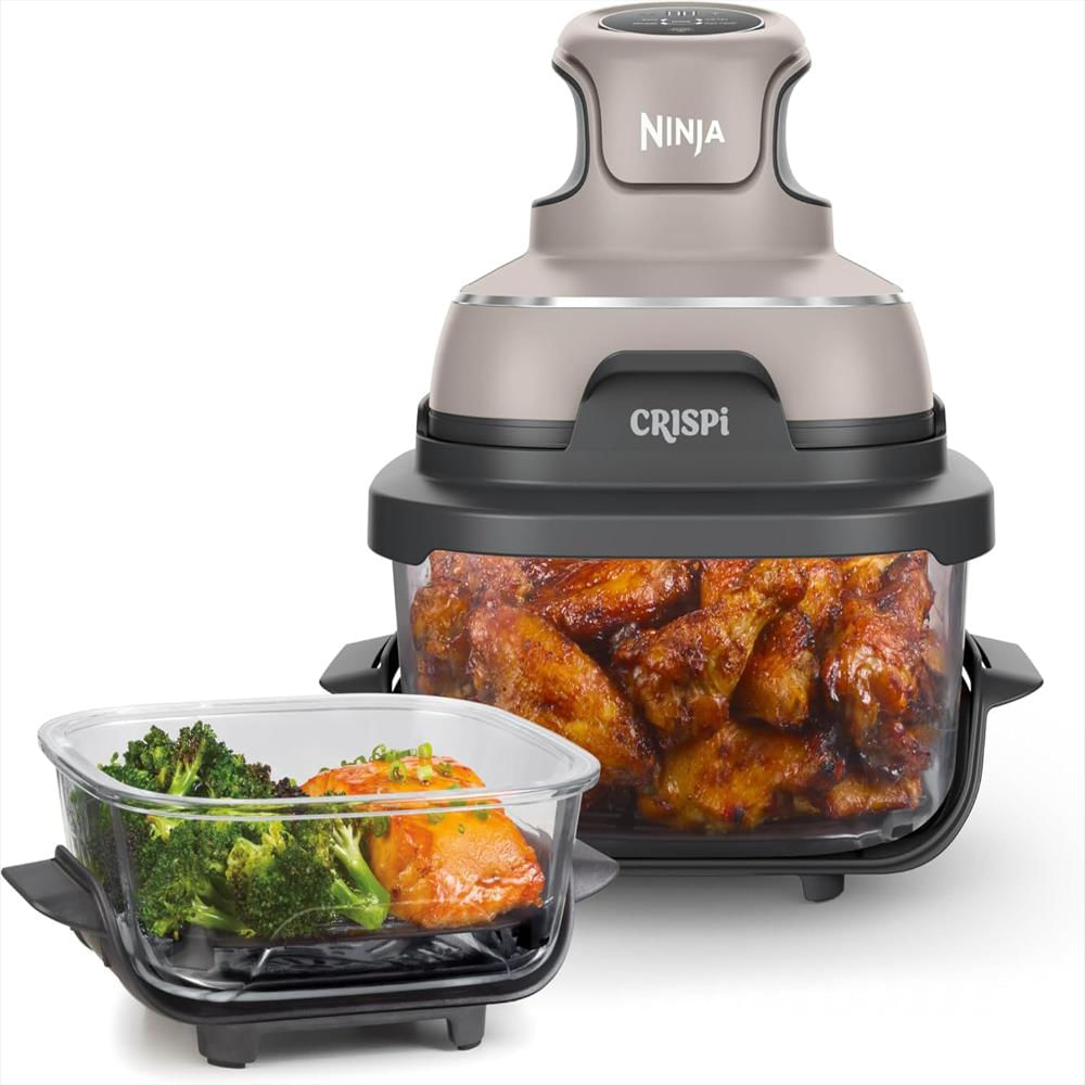 Freidora De Aire Ninja 4 En 1 Cristalería Cleancrisp Contenedores 4Qt Y 6Tazas No Tóxicos img #1