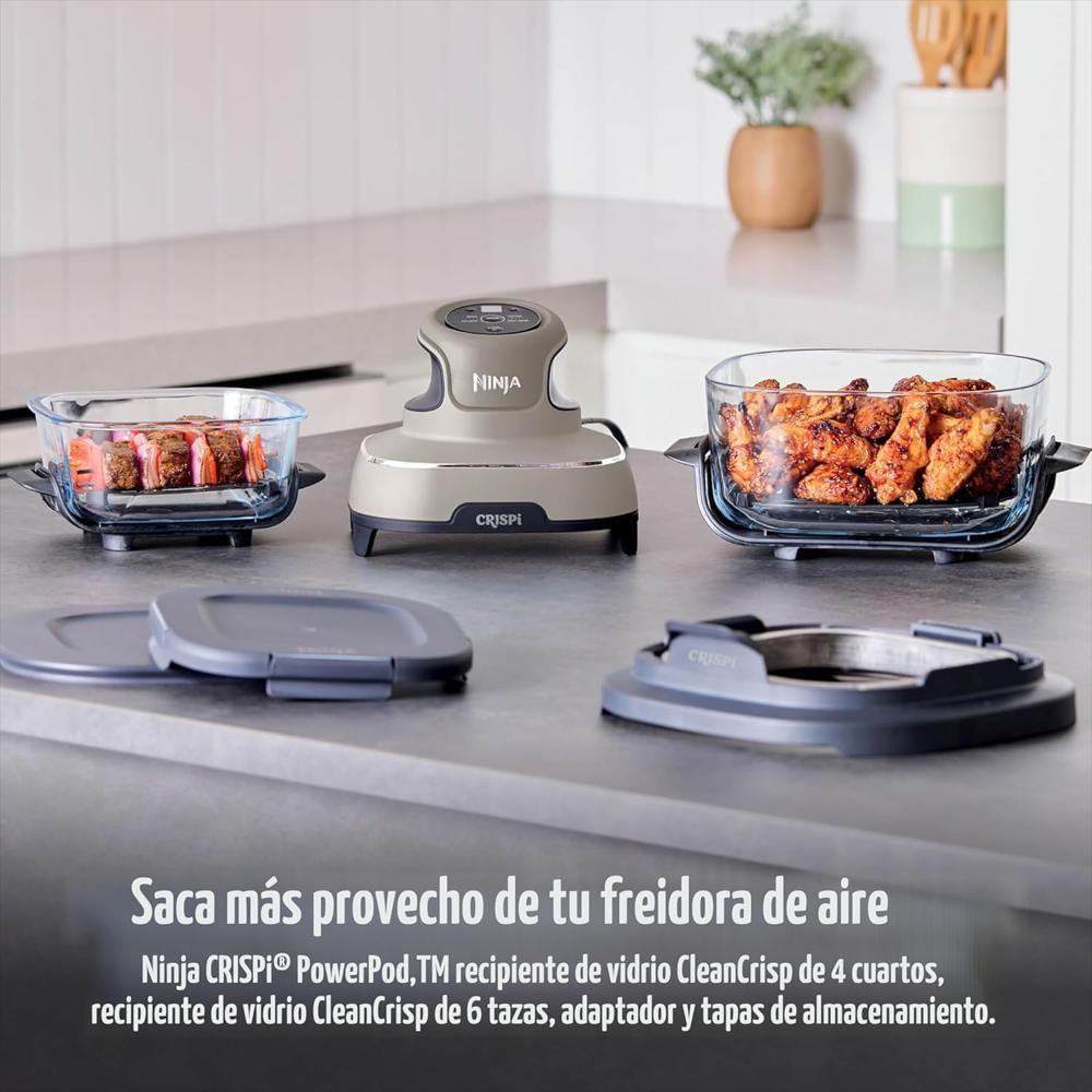 Freidora De Aire Ninja 4 En 1 Cristalería Cleancrisp Contenedores 4Qt Y 6Tazas No Tóxicos img #2