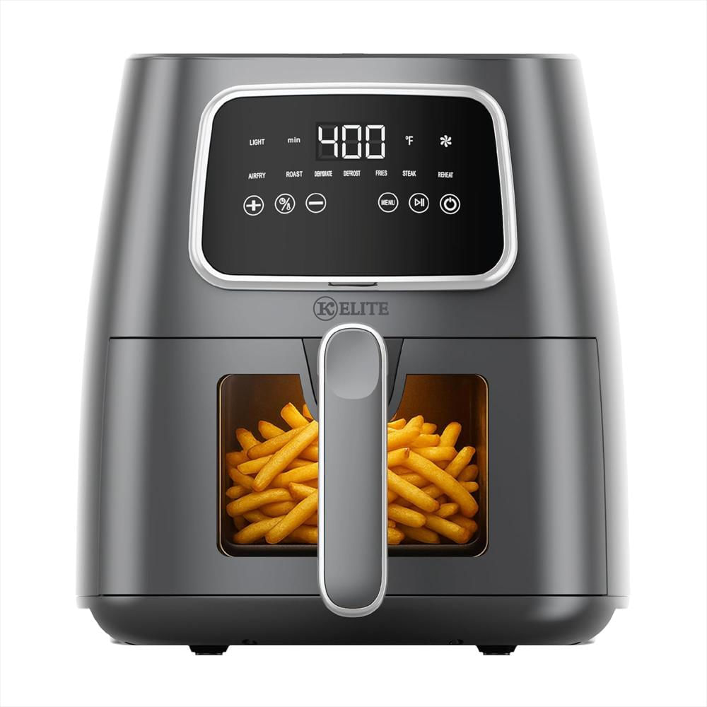 Freidora De Aire Kitchen Elite Digital 5.5 Cuartos 7 Funciones Pantalla Led Color Gris img #1