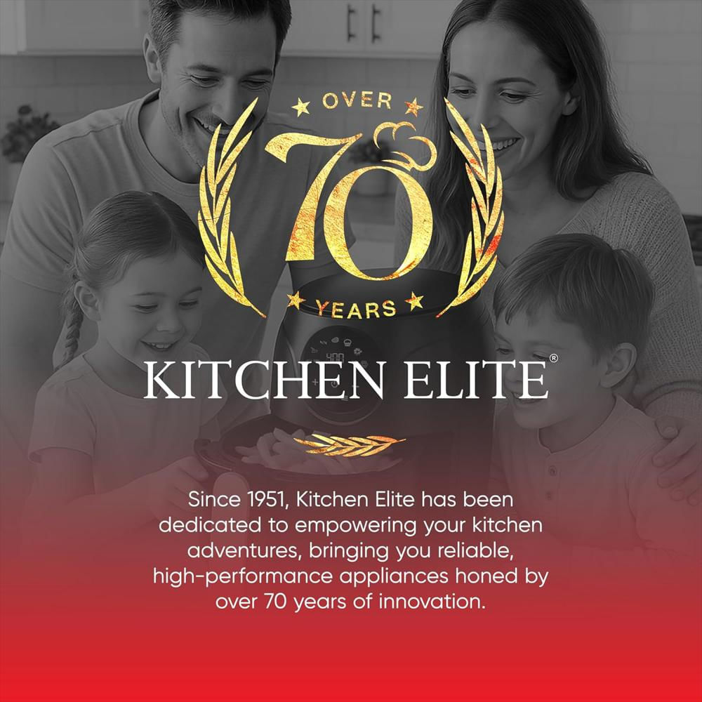 Freidora De Aire Kitchen Elite Compacta 2.5 Cuartos Cesta Antiadherente Fácil De Limpiar Color Negro img #5