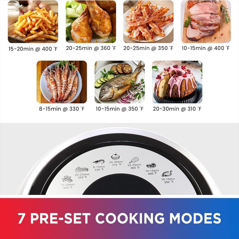 Freidora De Aire Total Chef 3.8 Cuartos Pantalla Táctil 7 Preajustes Cesta Antiadherente Negra img #5