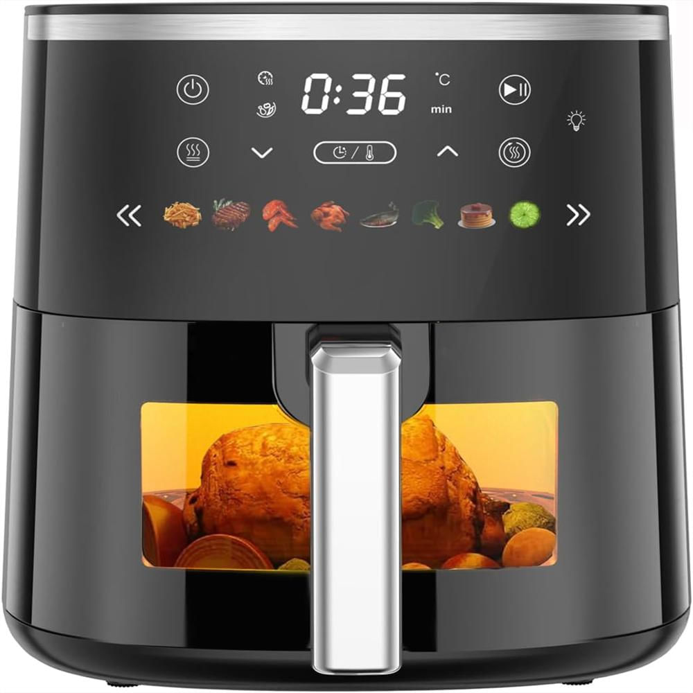 Freidora De Aire Dear Morning 6 Cuartos 1550W 8 Modos Control Digital Ventana Transparente img #1