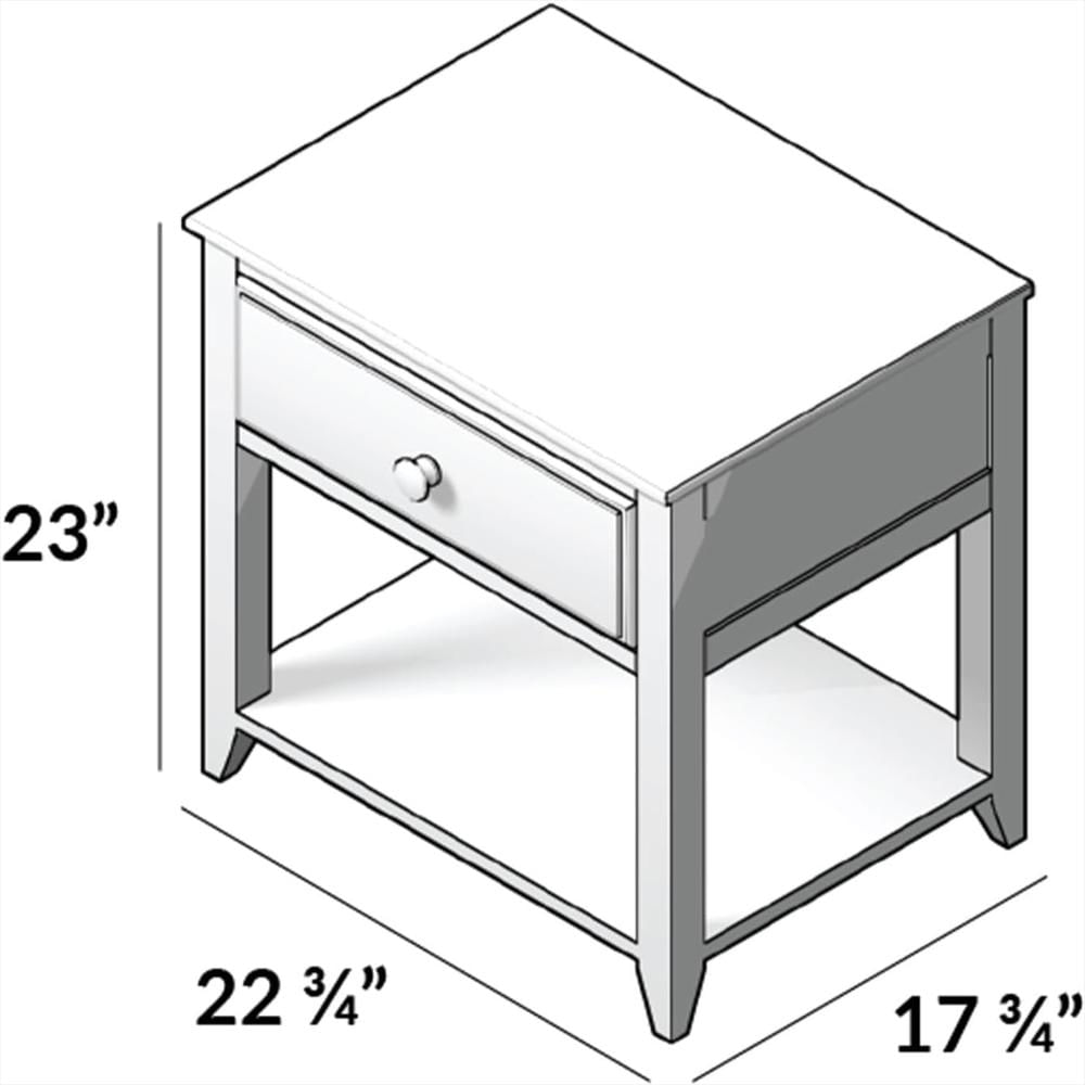 Mesita De Noche Maxwood Furniture Madera Pino Azul Cajón Y Estante 44 Cm img #2