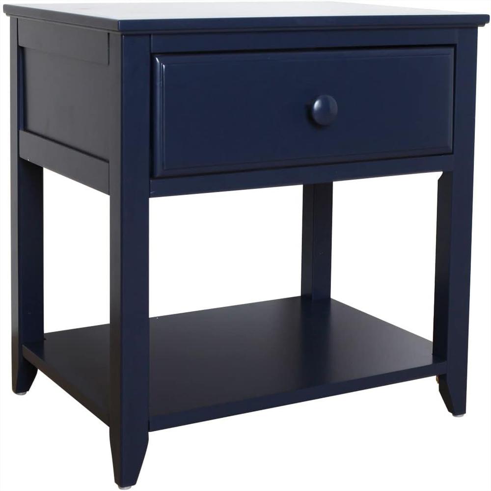 Mesita De Noche Maxwood Furniture Madera Pino Azul Cajón Y Estante 44 Cm img #4