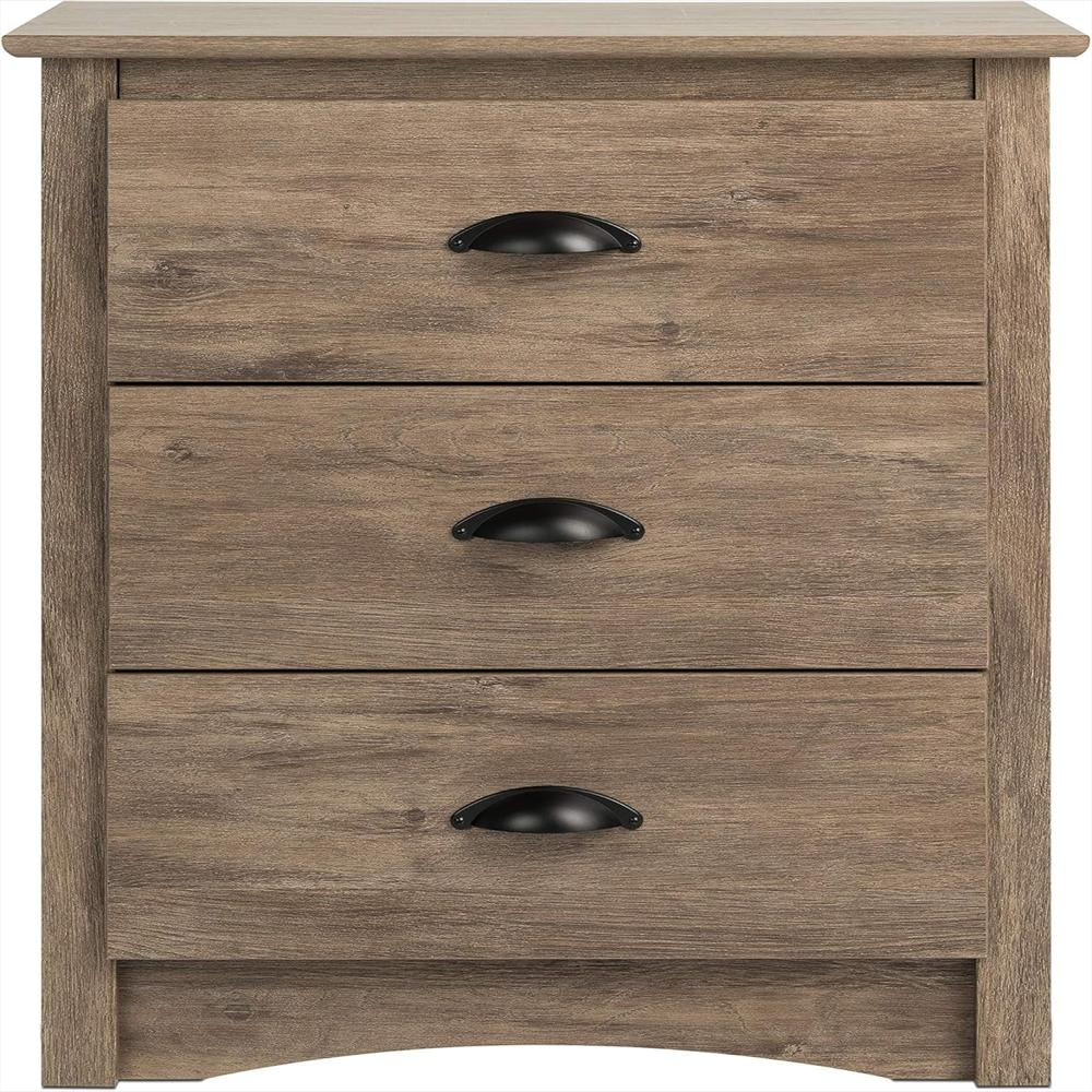Mesita De Noche Prepac Laminado Gris Con Cajón Asas De Metal 29 Pulgadas img #5