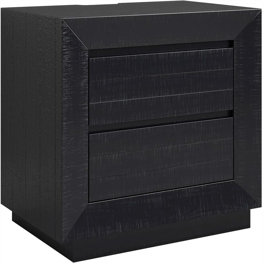 Mesita De Noche Ashley Furniture Pino Y Madera Ingenieria Con Puertos Usb Color Negro img #1