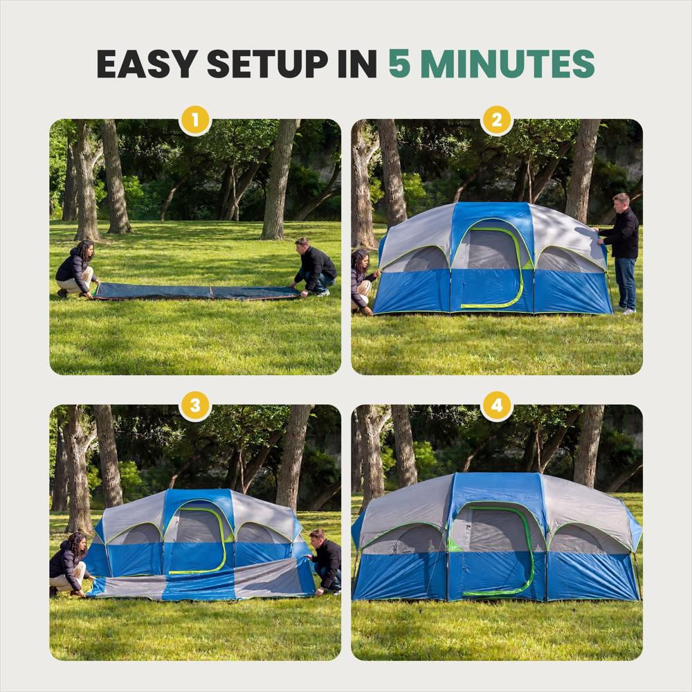 Carpa Camping Edx Para 8 Personas Con Divisor De Habitación img #4