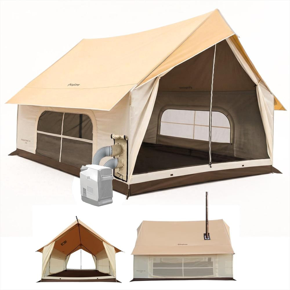Carpa Kingcamp Para 6 A 10 Personas Con Tragaluz Y Entrada Para Estufa img #1
