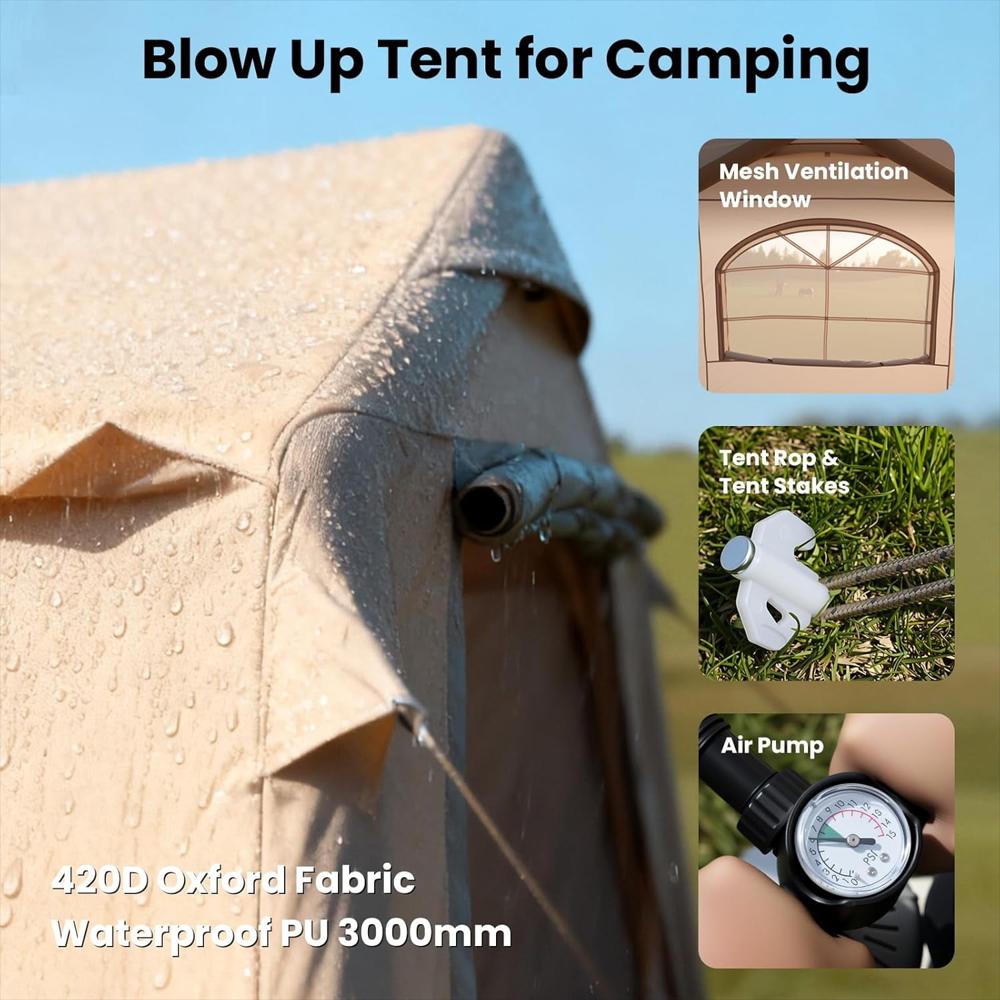 Carpa De Camping Inflable Slsy Para 10 Personas Con Bomba Y Conector Para img #2