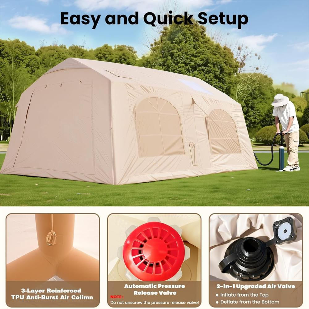 Carpa De Camping Inflable Slsy Para 10 Personas Con Bomba Y Conector Para img #3