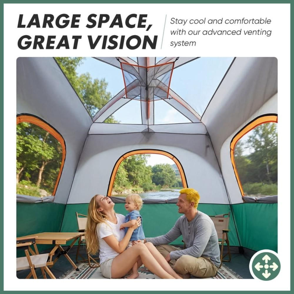 Carpa De Camping Gianna Para 6 Personas Impermeable Verde img #5