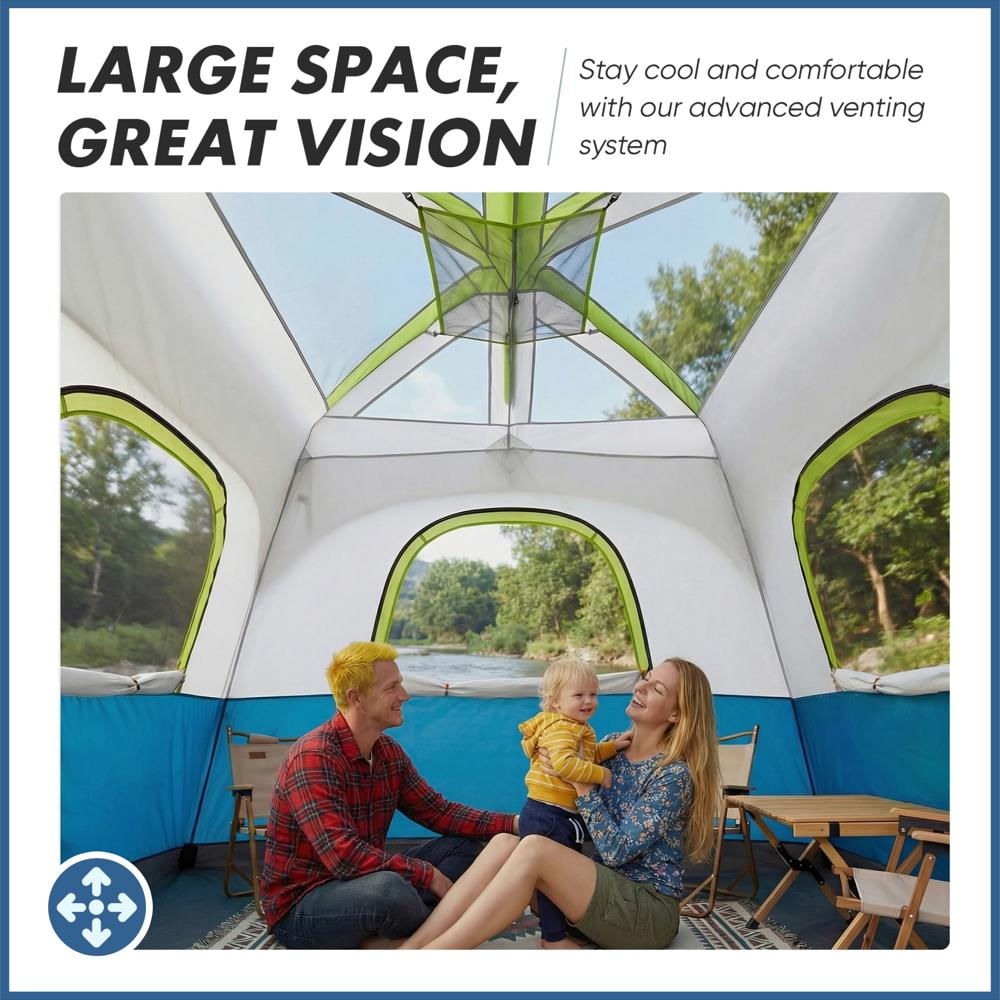 Carpa De Camping Edx Para 6 Personas Impermeable Azul img #5