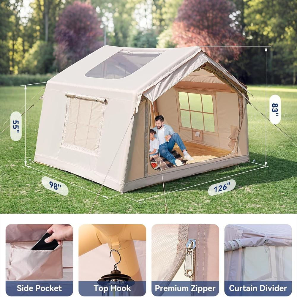 Carpa De Camping Inflable Slsy Para 4 A 6 Personas Con Toldo Y Conector Para img #2