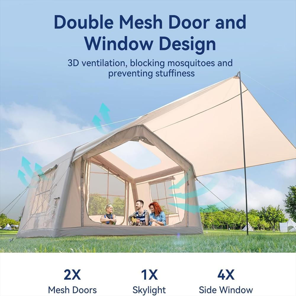 Carpa De Camping Inflable Slsy Para 4 A 6 Personas Con Toldo Y Conector Para img #5