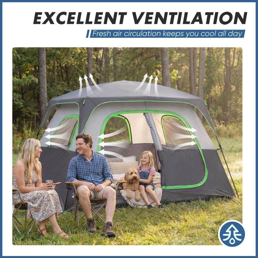 Carpa De Camping Edx Para 6 Personas Con Gran Interior Gris img #2