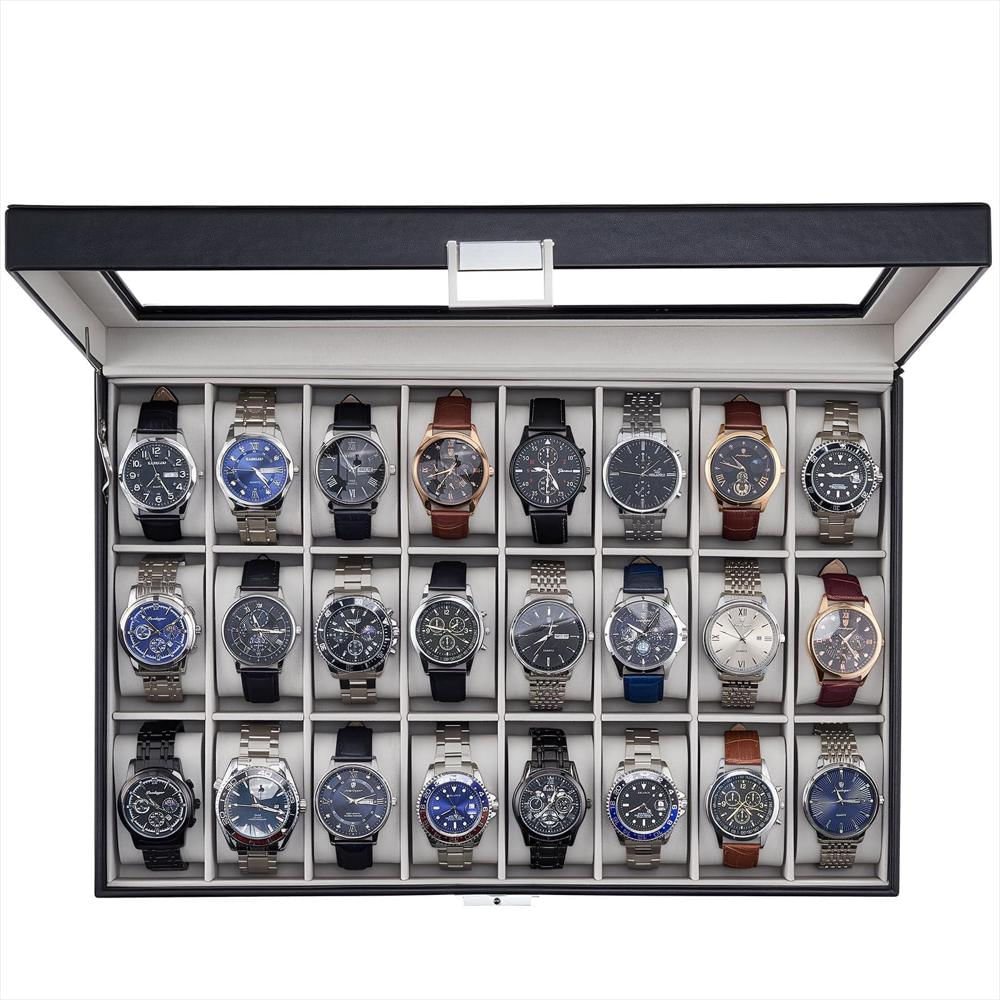 Caja Organizadora Procase Para 24 Relojes Con Tapa De Vidrio img #1