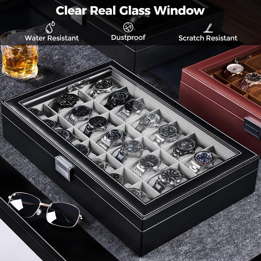 Caja Organizadora Procase Para 24 Relojes Con Tapa De Vidrio img #3