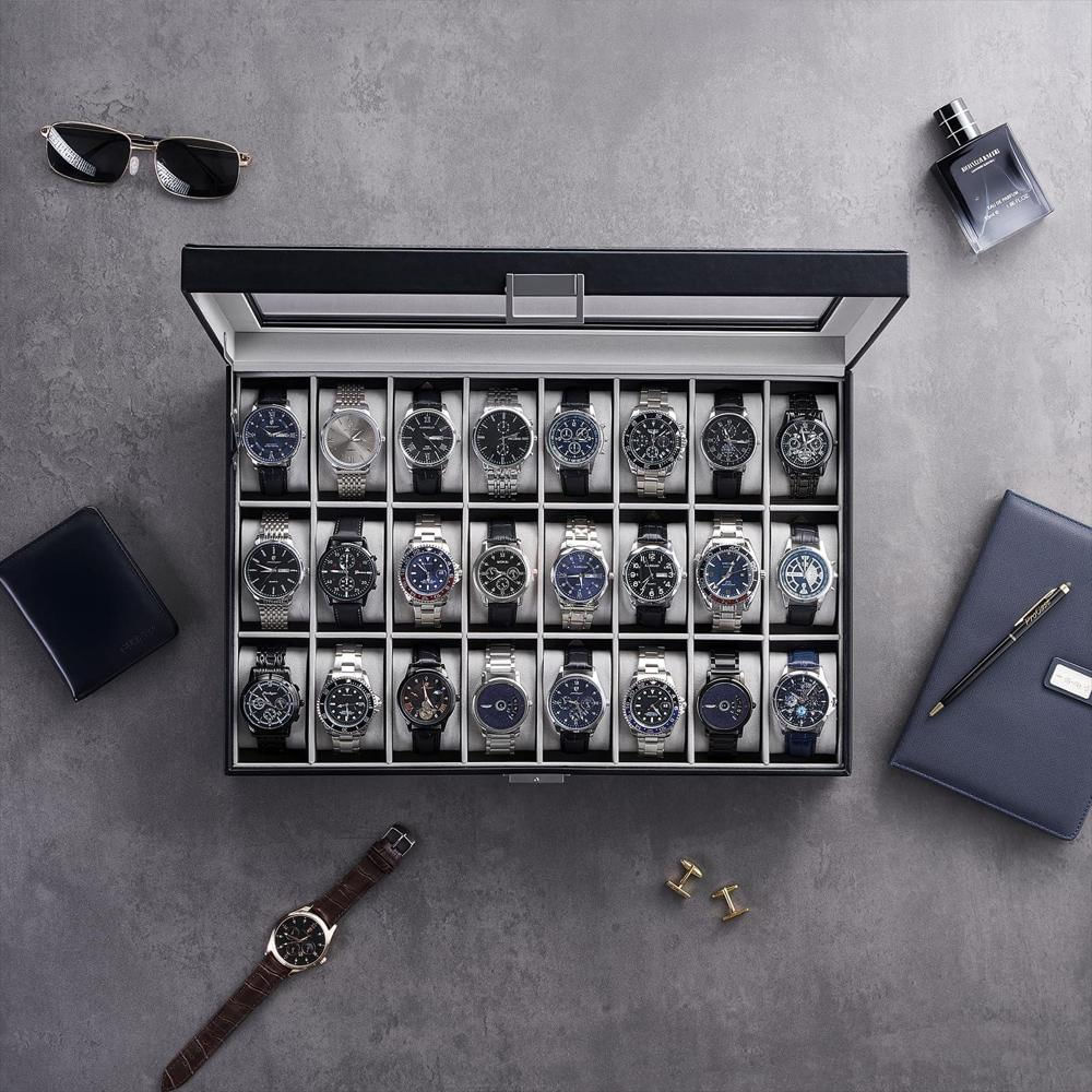 Caja Organizadora Procase Para 24 Relojes Con Tapa De Vidrio img #4