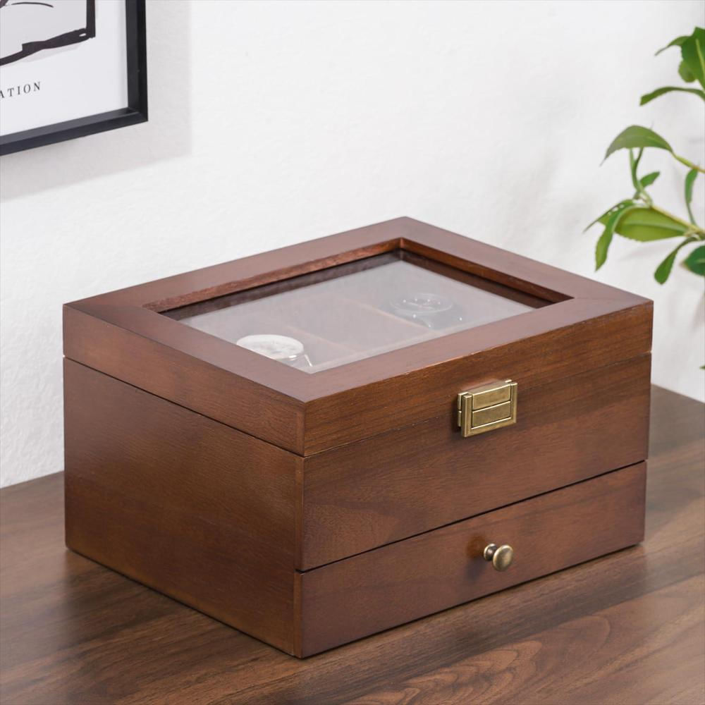 Caja Organizadora Procase Para 8 Relojes De Madera Con Cajón img #3