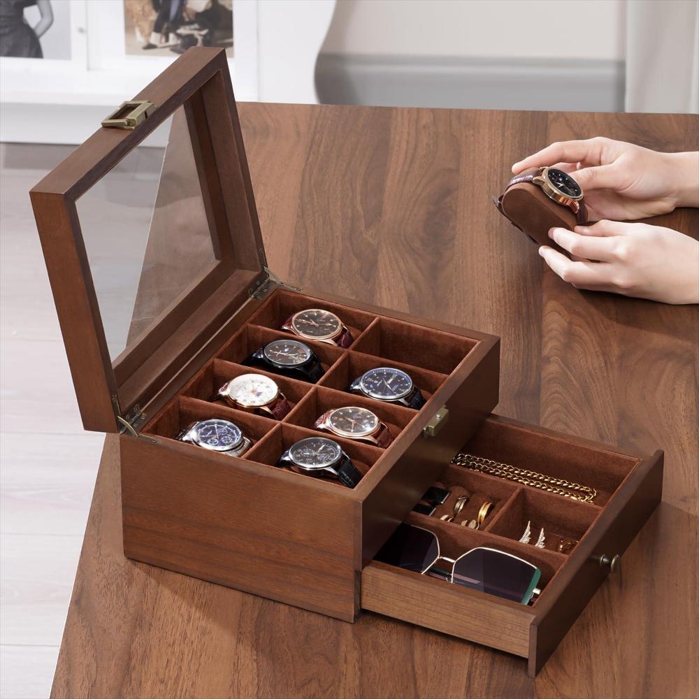 Caja Organizadora Procase Para 8 Relojes De Madera Con Cajón img #4