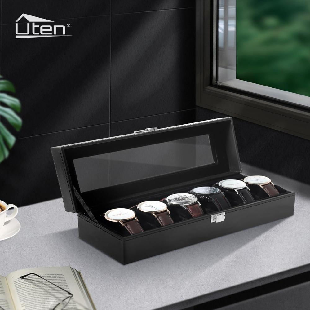 Caja Organizadora Uten Para 6 Relojes Con Tapa De Vidrio img #2