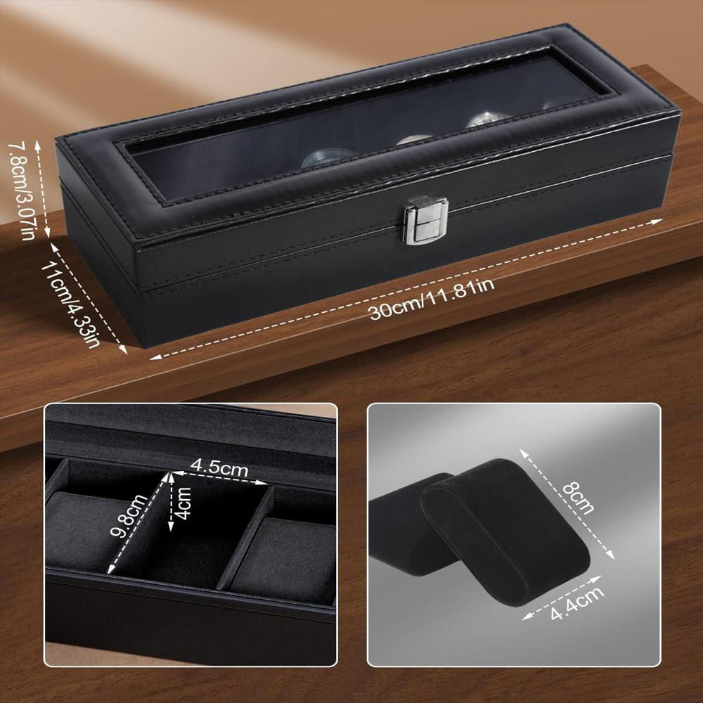 Caja Organizadora Uten Para 6 Relojes Con Tapa De Vidrio img #4