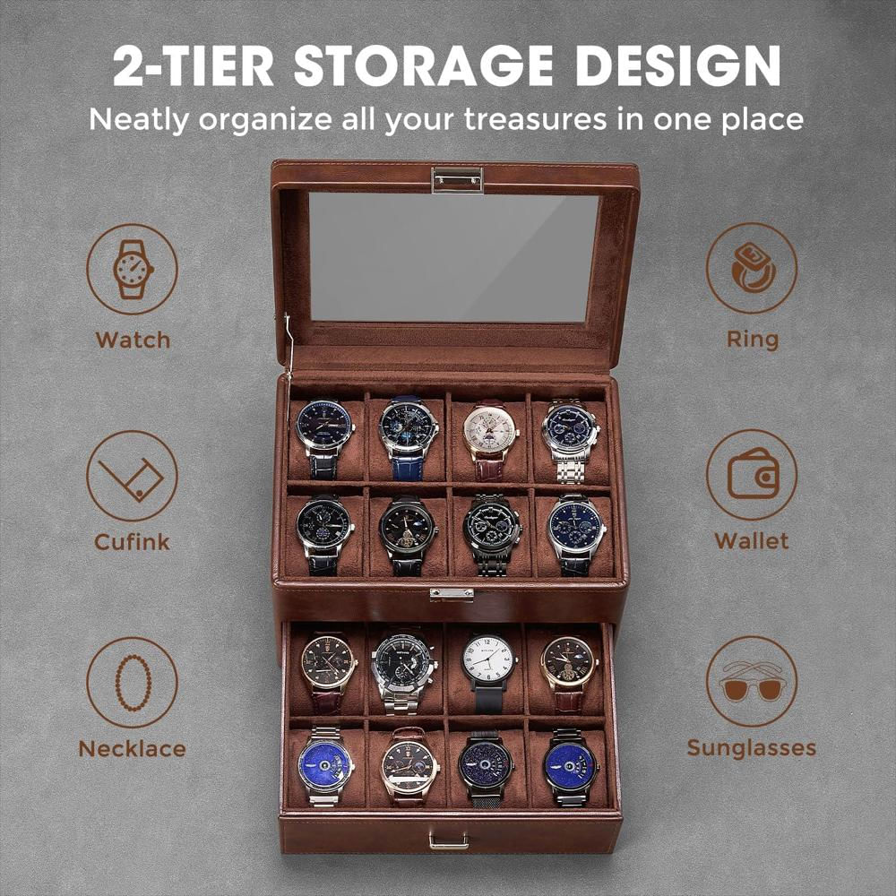 Caja Organizadora Procase Para 16 Relojes Con Cajón img #4