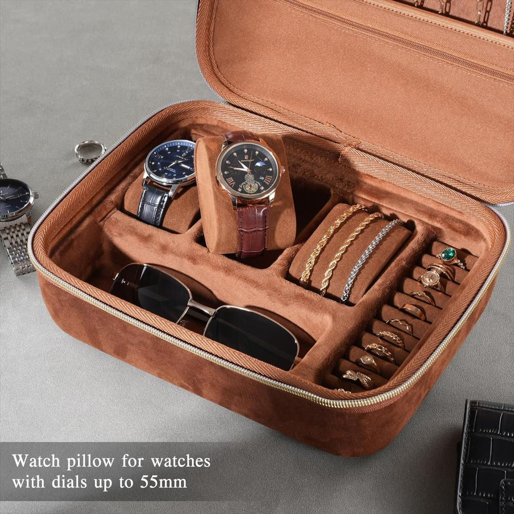 Estuche Organizador Procase Para Relojes Y Joyas Con 3 Compartimentos img #3