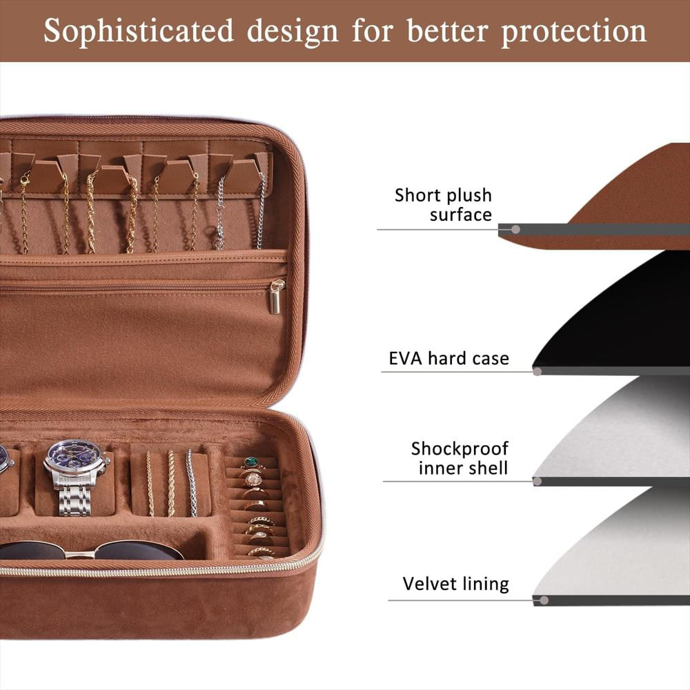 Estuche Organizador Procase Para Relojes Y Joyas Con 3 Compartimentos img #5