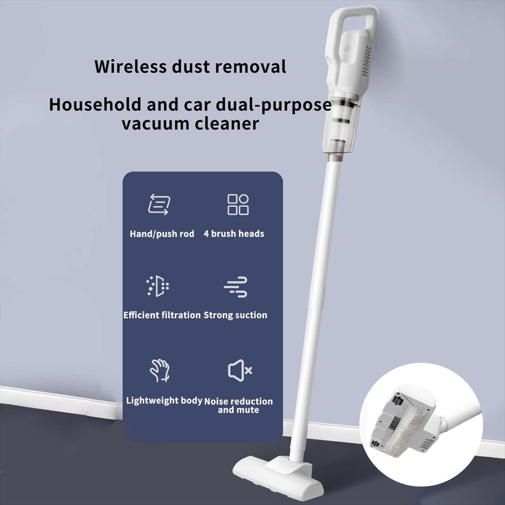 Aspiradora Vertical Recargable Anti Enredos Hasta 60 Minutos Blanca img #2