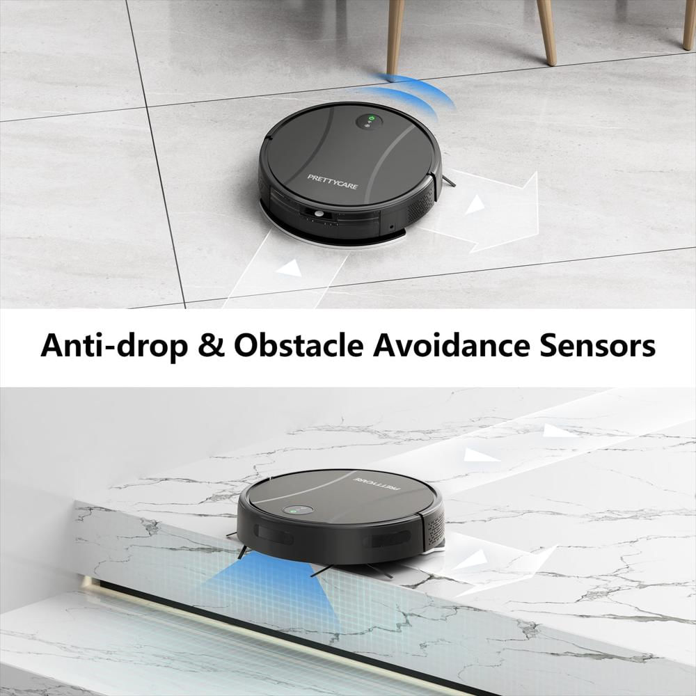 Aspiradora Robot Prettycare C2 Con Trapeador 2 En 1 Negra img #2
