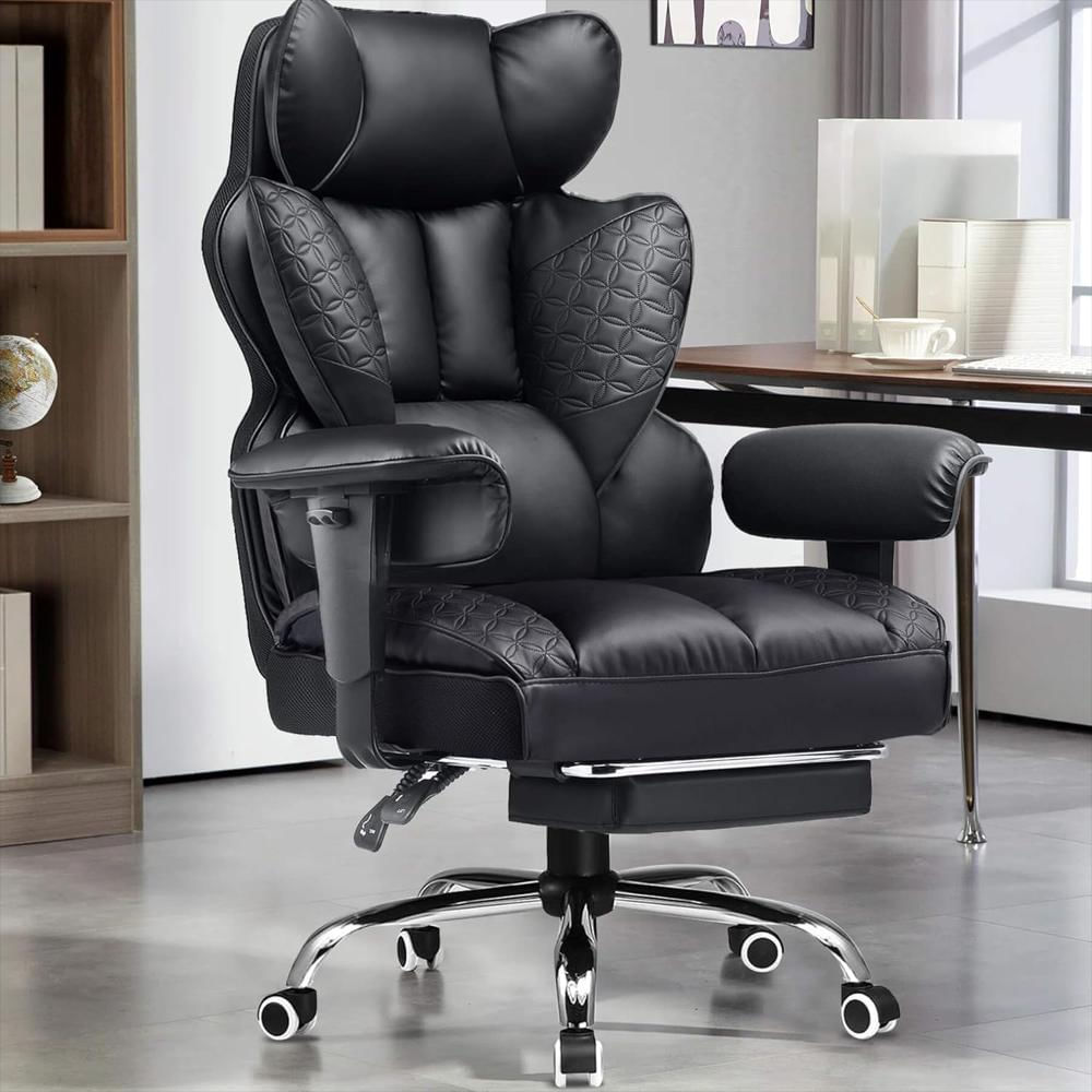 Silla Gamer Gtplayer Gran Capacidad Soporte Lumbar Reposapiés Color Negro 400 Libras img #1