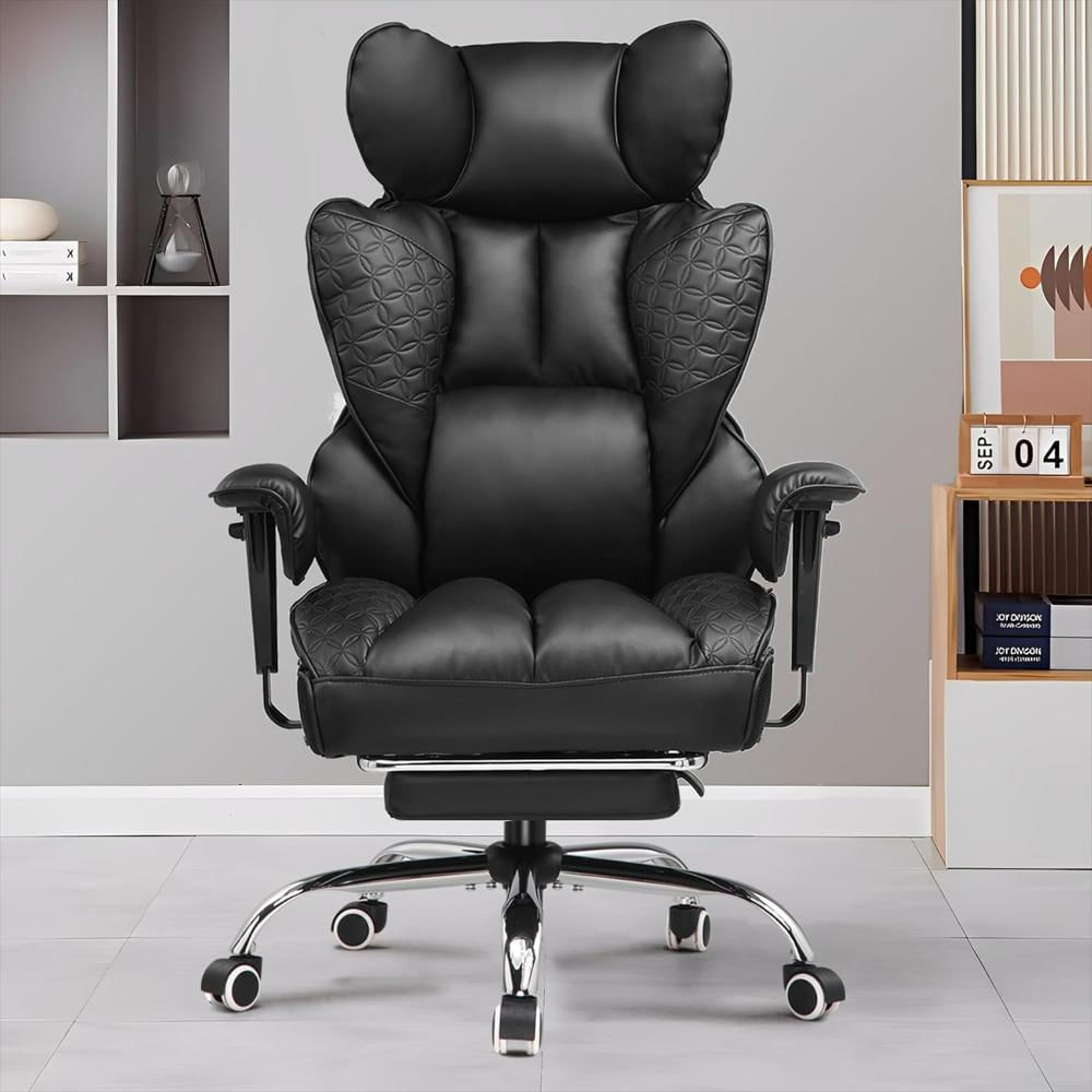 Silla Gamer Gtplayer Gran Capacidad Soporte Lumbar Reposapiés Color Negro 400 Libras img #3