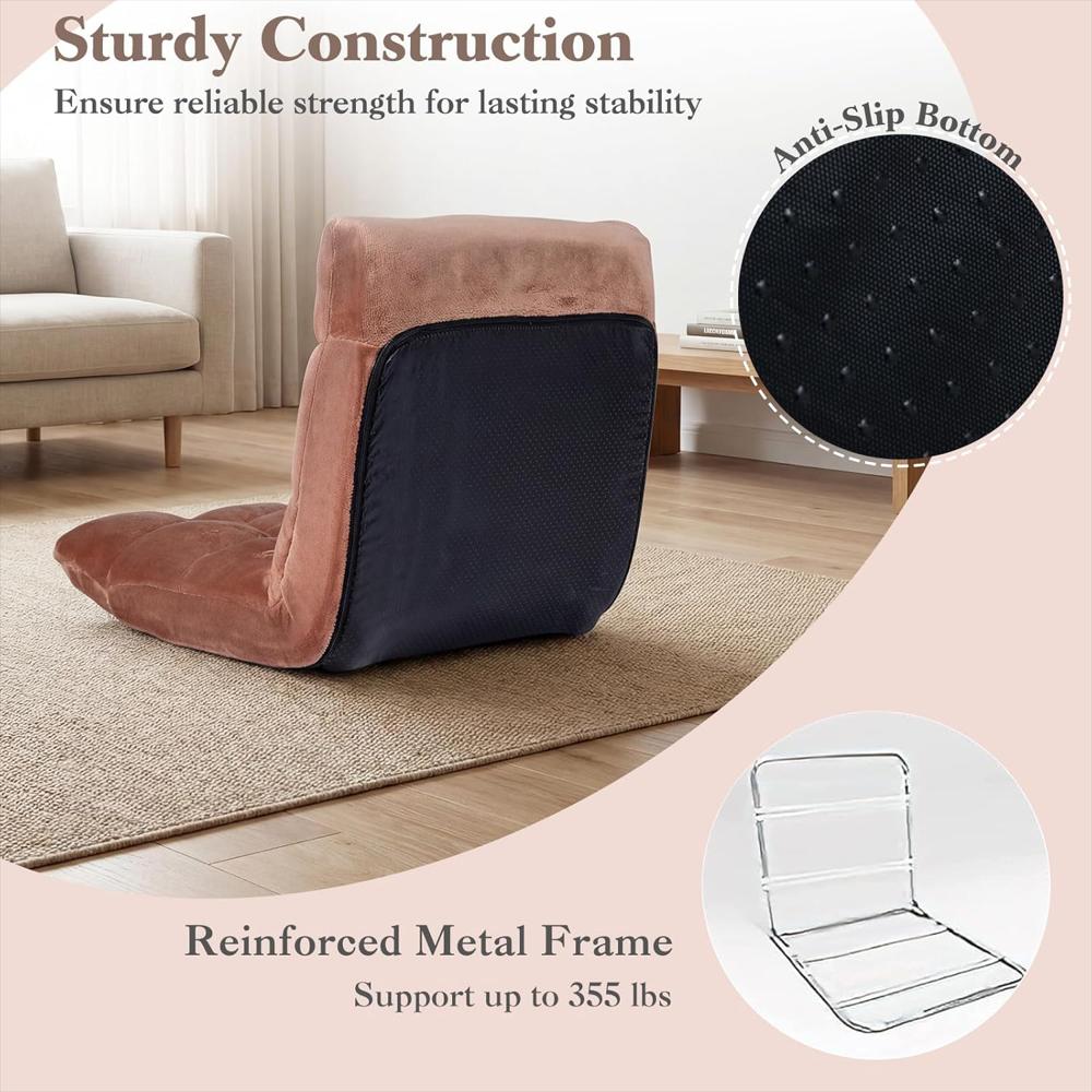 Silla De Suelo Giantex Reclinable 14 Posiciones Franela Suave Plegable Para Adultos img #3