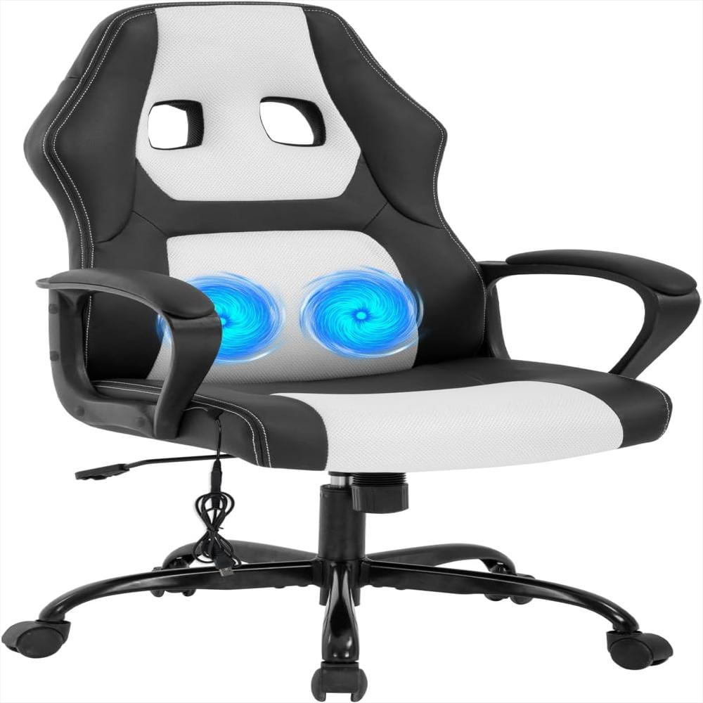 Silla Gamer Bestoffice Ergonomica Con Masaje Soporte Lumbar Ajustable Color Blanco img #1