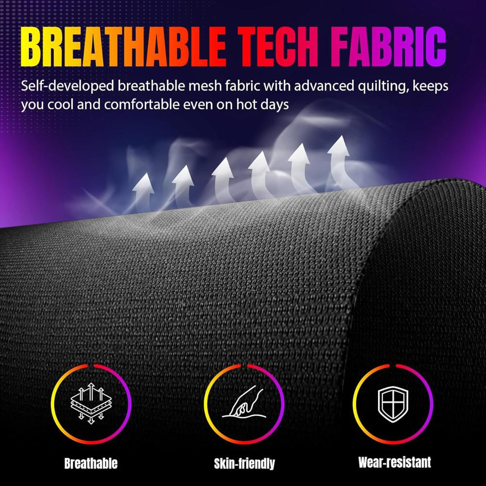 Silla Gamer Gtplayer Rgb Ergonométrica Reposapiés Tela Transpirable Con Luces Led Multicolor img #5